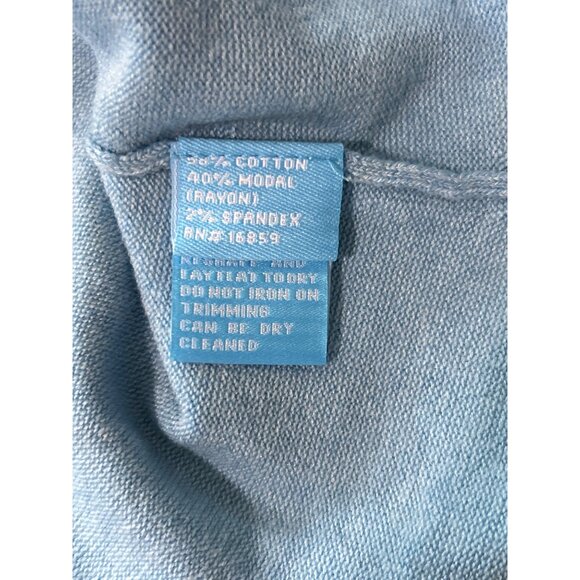 J. Mclaughlin Women's Sweater Cotton Modal Neck Detail Blue Size L - Picture 7 of 8